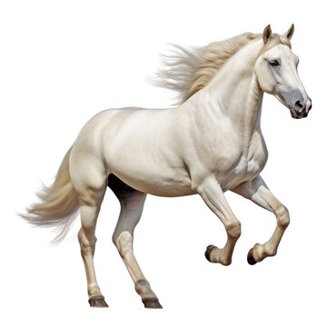 white horse isolated on transparent background cutout