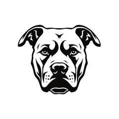 Obraz premium Vector logo of pitbull, minimalistic, black and white