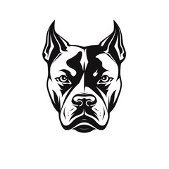 Vector logo of pitbull, minimalistic, black and white