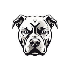 Vector logo of pitbull, minimalistic, black and white