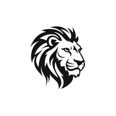 Fototapeta na wymiar Vector logo of lion, minimalistic, black and white