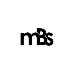 mbs typography letter monogram logo design