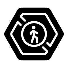 pedestrian crossing Solid icon