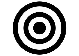 Black archery shooting range target for practice isolated on a transparent background image artwork illustration icon.