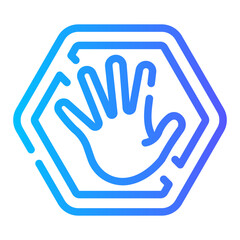 stop Line Gradient Icon