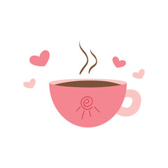 Valentine's Day Planner Sticker Illustration. Weekly planner with cute illustration terracotta theme graphic for journaling, sticker, and scrapbook.