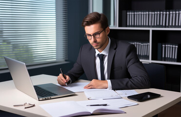 Fototapeta premium an accountant, auditor, or financial analyst in an office setting