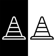 black and white safety cone icon