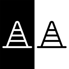 black and white safety cone icon