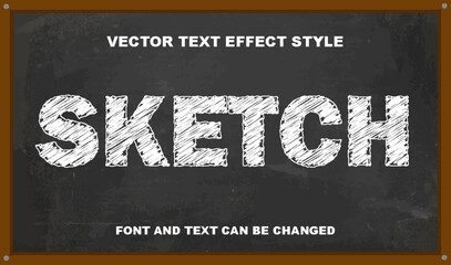 sketch blackboard chalk style monochrome typography editable text effect font style template background design © SystemDirect