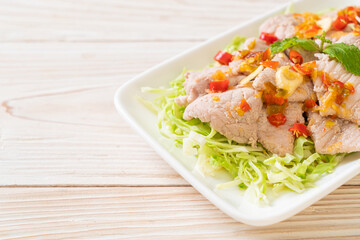 Boiled Pork with Lime Garlic and Chili Sauce
