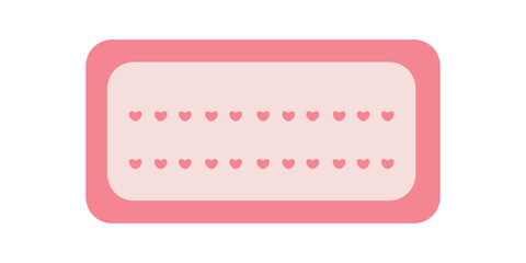 Valentine's Day Planner Sticker Illustration. Weekly planner with cute illustration terracotta theme graphic for journaling, sticker, and scrapbook.