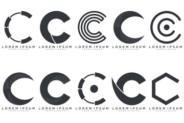  letter C logo icon set. design for business of luxury, elegant, simple