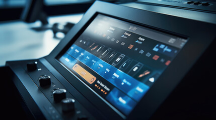 Close-up image of the photocopier's control panel and display digital, with buttons and digital interfaces ready to assist users in their copying needs