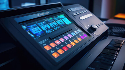 Close-up image of the photocopier's control panel and display digital, with buttons and digital interfaces ready to assist users in their copying needs
