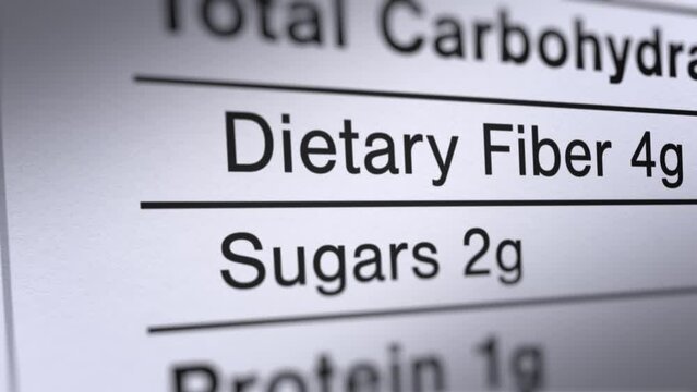 Animated Nutrition Facts Label with a Focus on "Calcium". Fictitious Data Created Exclusively for This Concept Footage
