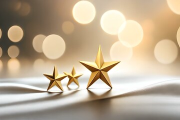 golden chrisms stars in starry background  generated by AI tool                               
 