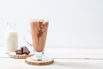 Iced chocolate milkshake drink