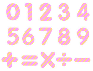 Number collection vector design. Colorful illustration.