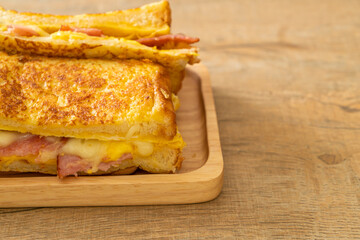 French toast ham bacon cheese sandwich
