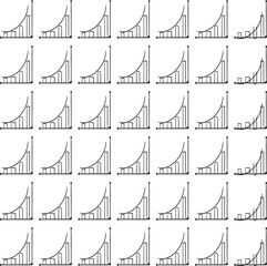 pattern with business charts with sales increase
