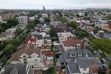 A view of the neighborhood from the top of the building.