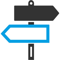 Signpost direction icon symbol vector image. Illustration of the arrow information signboard guide destination design image