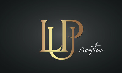 luxury letters LUP golden logo icon premium monogram, creative royal logo design