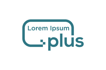 Rounded border frame logo design plus cross icon symbol 