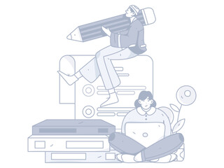 Education learning people flat vector concept hand drawn illustration
