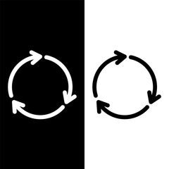 black and white reload icon