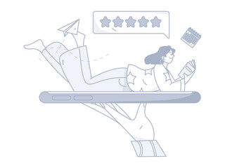 Education learning people flat vector concept hand drawn illustration
