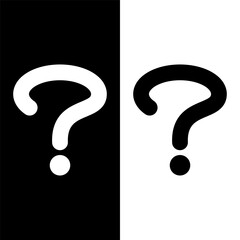 black and white question mark icon