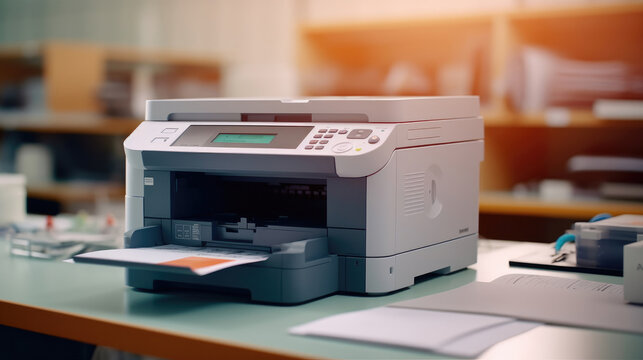 Modern printer on office desk