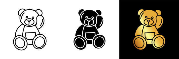 Obraz premium The Teddy Bear Icon depicts a cute and cuddly stuffed toy bear, representing comfort, companionship, and childhood memories.
