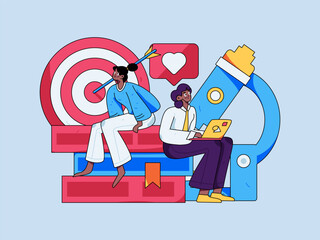 Education learning people flat vector concept hand drawn illustration
