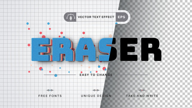 Eraser - Editable Text Effect, Font Style - Powered by Adobe