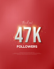 Thank you 47k followers with white numbers wrapped in shiny gold.