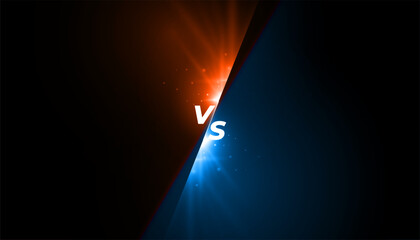 stylish versus vs comparison banner with light effect