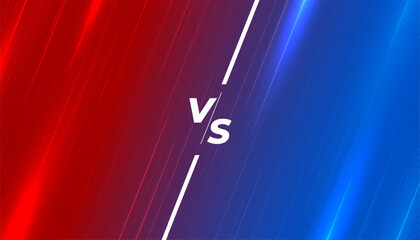 blue and red versus vs shiny banner for tournament match