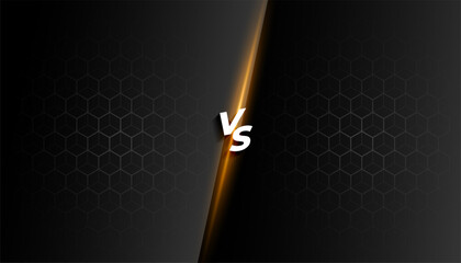 dark black duel contest versus vs banner with shiny light effect