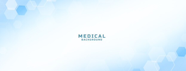 modern medical health care banner with hexagon design