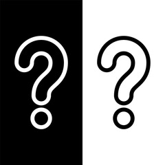 black and white question mark icon