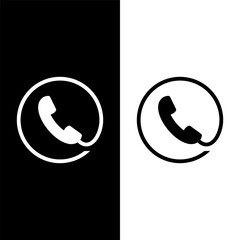 black and white telephone icon