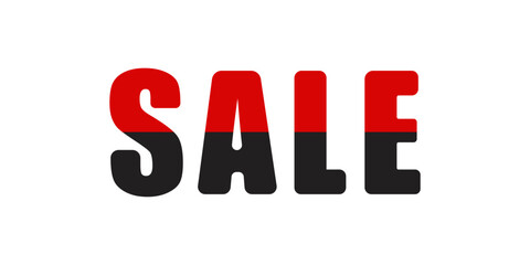 SALE. Red and black inscription, which is convenient to use as a design element for advertising and promotion. Vector illustration.