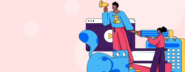 Education learning people flat vector concept hand drawn illustration
