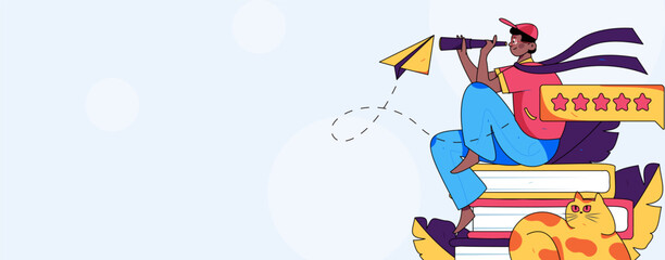 Education learning people flat vector concept hand drawn illustration
