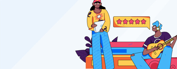 Education learning people flat vector concept hand drawn illustration
