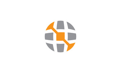 Obraz premium Connected Molecule logo in circle logo Icon at Adobe Stock Logo designs suitable for any industry such Technology, internet logo, Media logo, etc