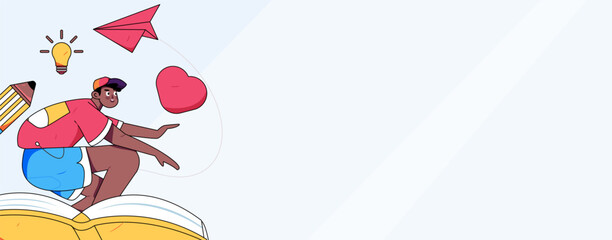 Education learning people flat vector concept hand drawn illustration
